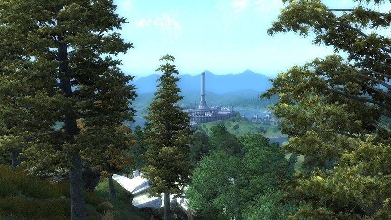 castle in forest view