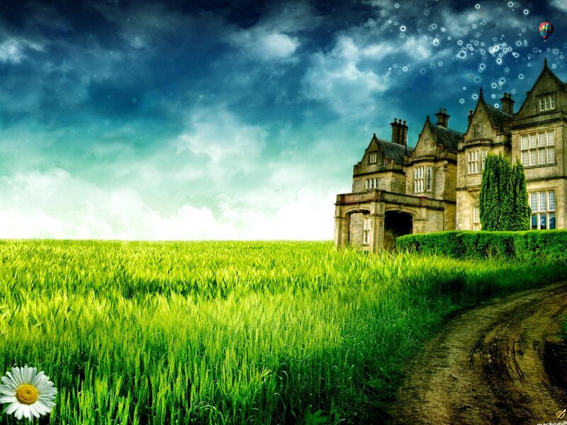 Castle in Green Field — Serene