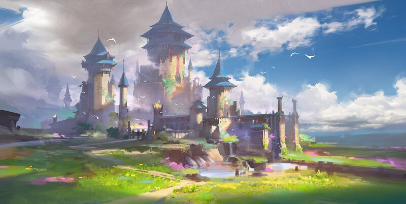 Castle in Green Fields