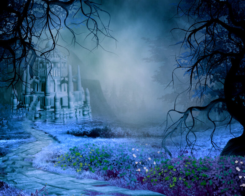 Castle in Misty Forest — Blue