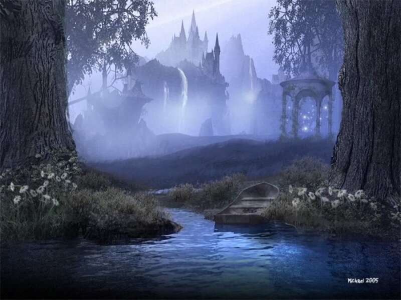 Castle in Misty Forest