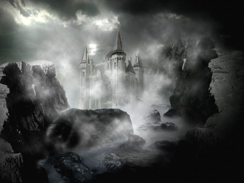 Castle in Misty Mountains — Black