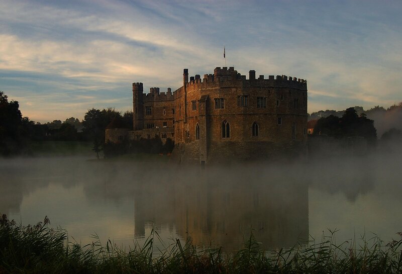 Castle in morning mist