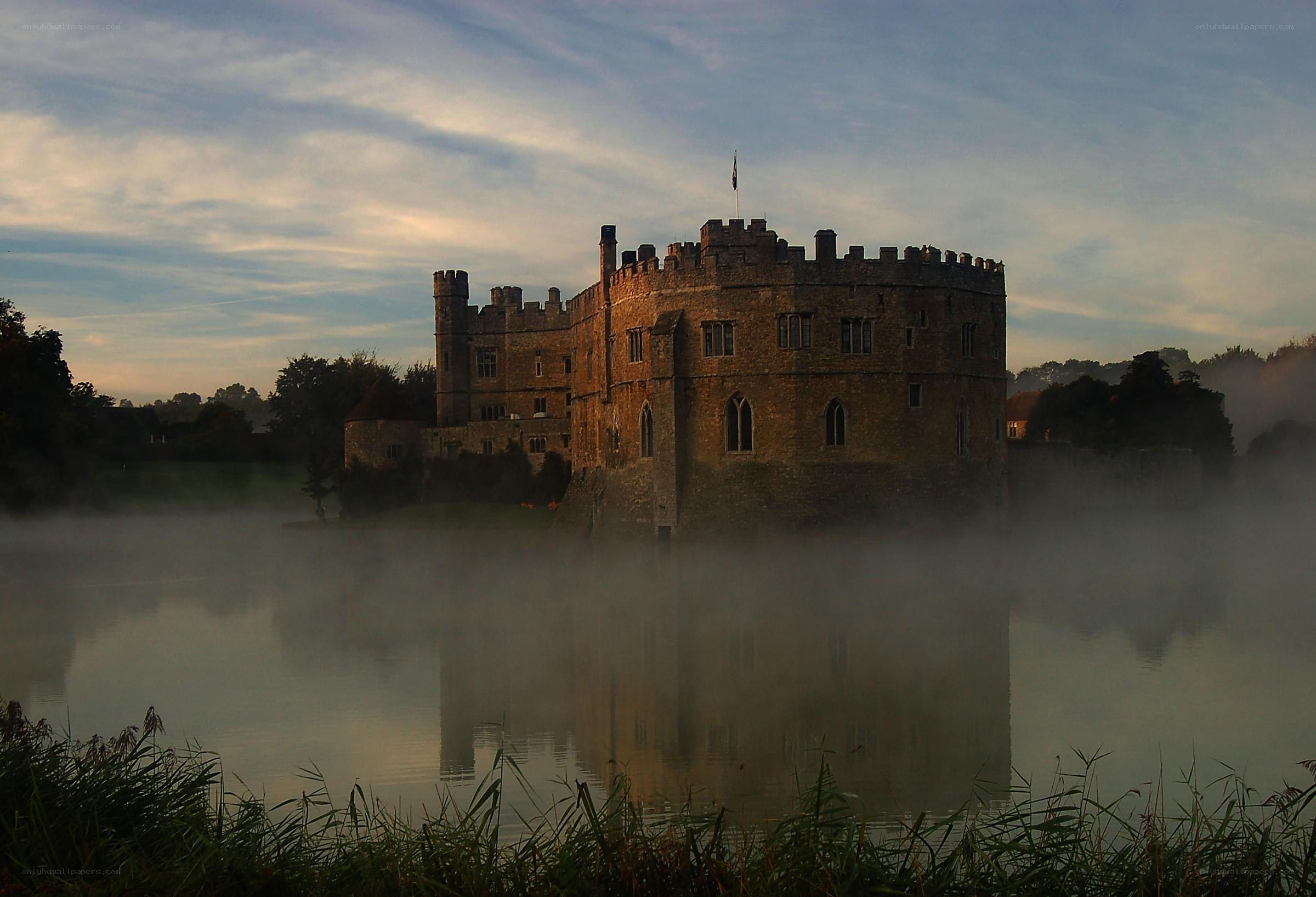 Castle in morning mist