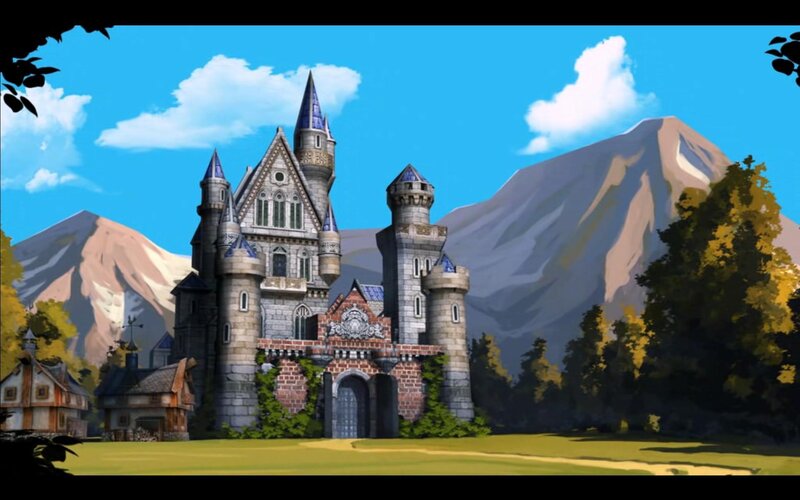 Castle in Mountain Valley — Blue