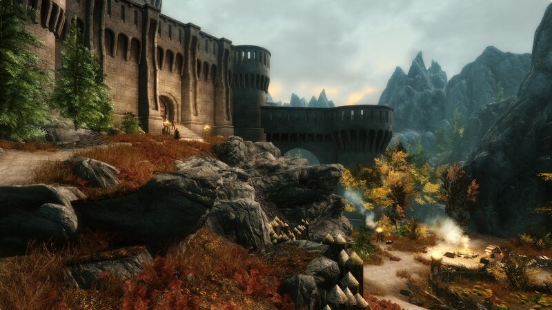 Castle in Mountain Valley — Gray, Dramatic, Afternoon