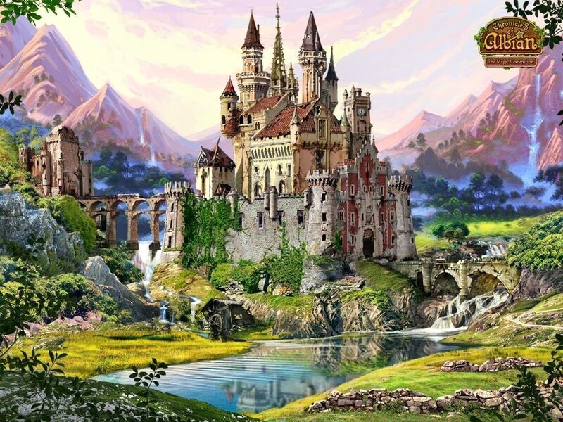 Castle in Mountain Valley — Green