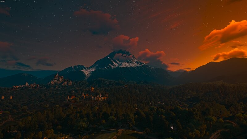 Castle in Mountain Valley — Orange, Serene