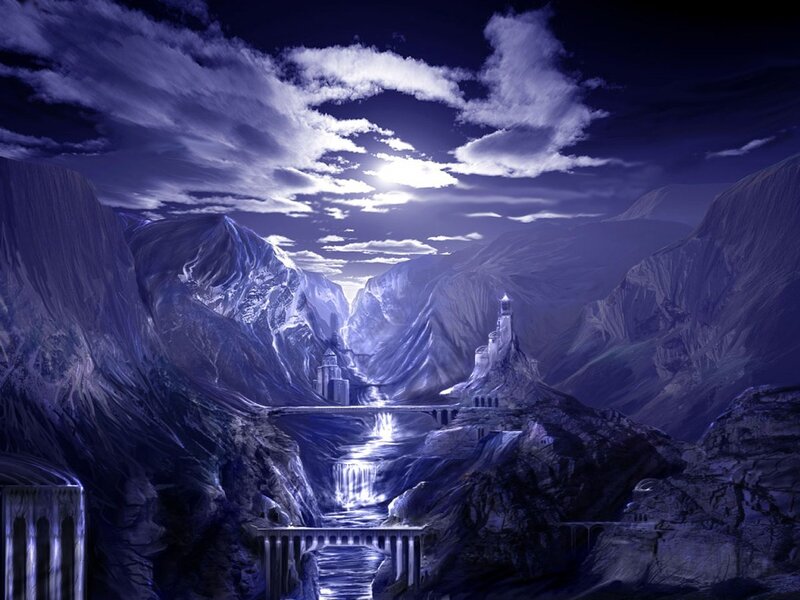 Castle in Mountain Valley — Purple