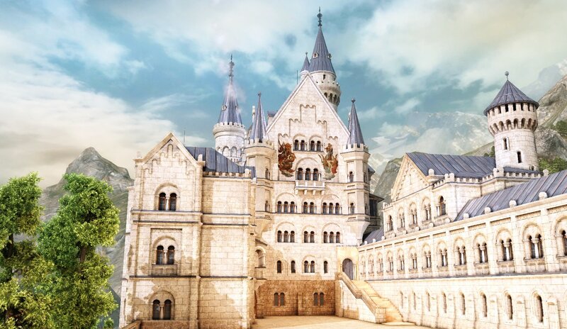 castle in mountainous landscape