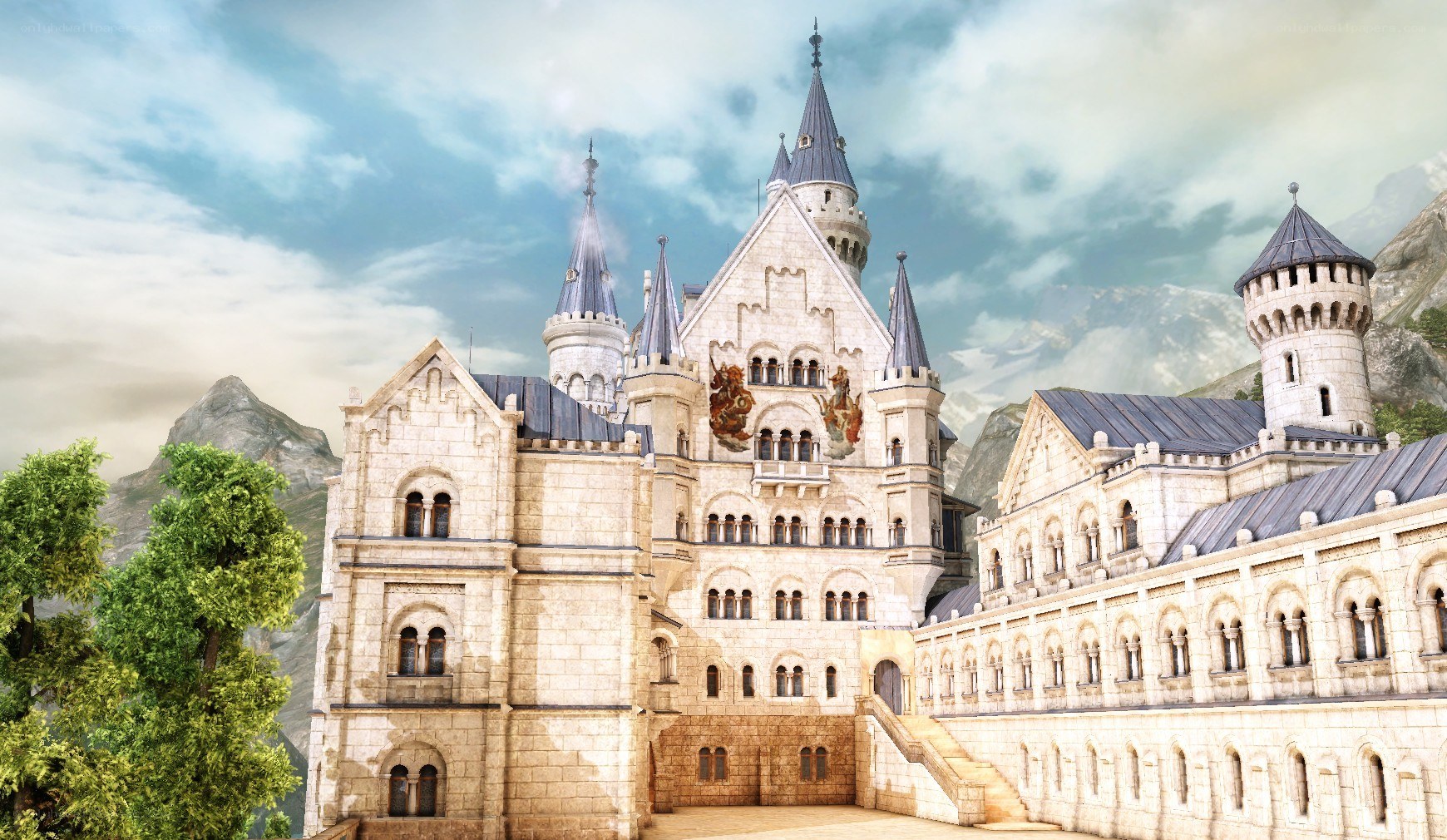 castle in mountainous landscape