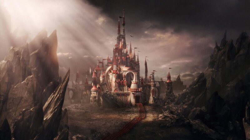 Castle in Rocky Landscape