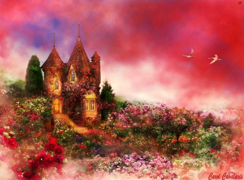 Castle in Rose Garden