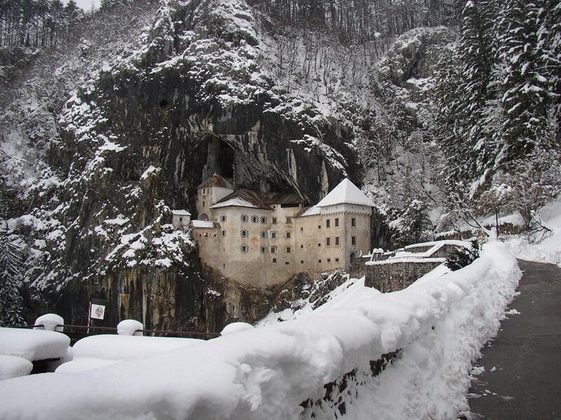Castle in Snowy Mountains — White