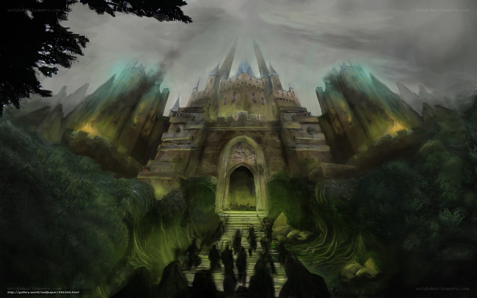 Castle in the misty forest