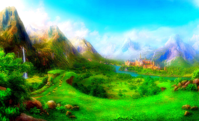 Castle in Valley — Green