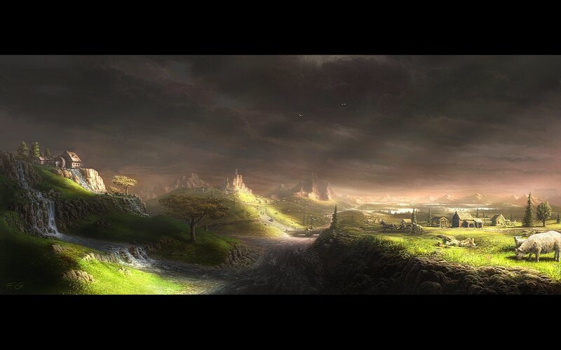 Castle in Valley Landscape