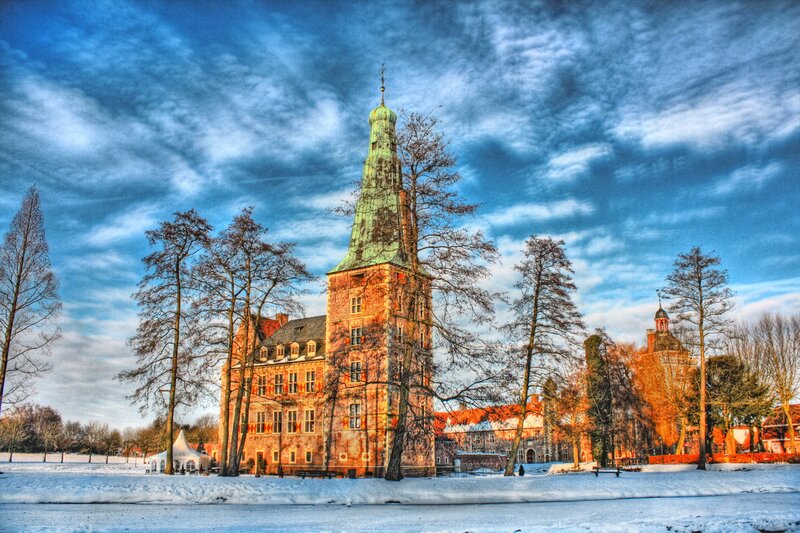 Castle in Winter Landscape — Blue