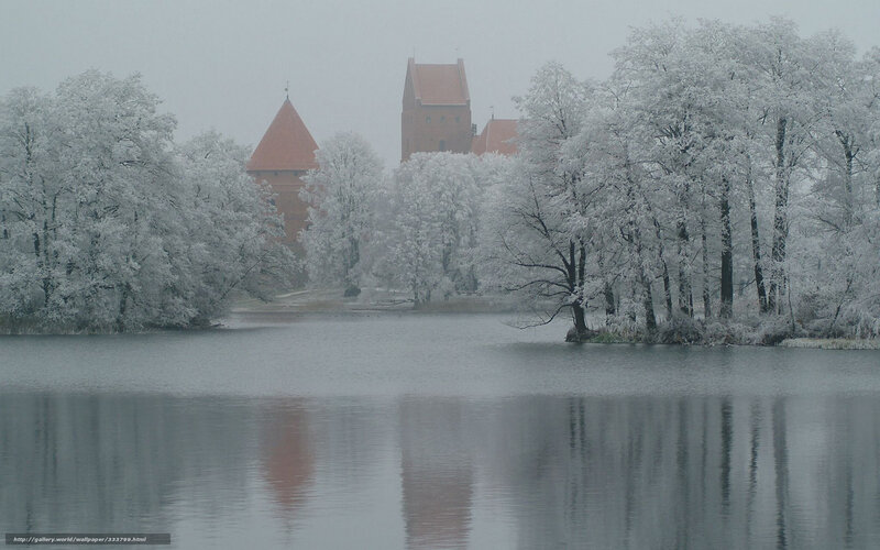 Castle in Winter Landscape — White, Serene