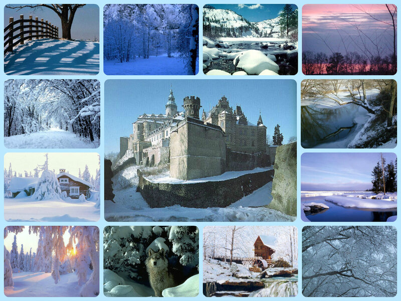Castle in Winter Landscape — White