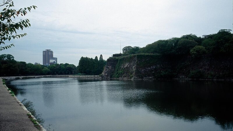 castle moat with stone wall