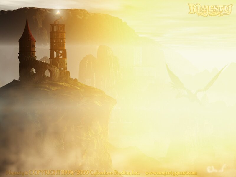 castle on a cliff at sunrise