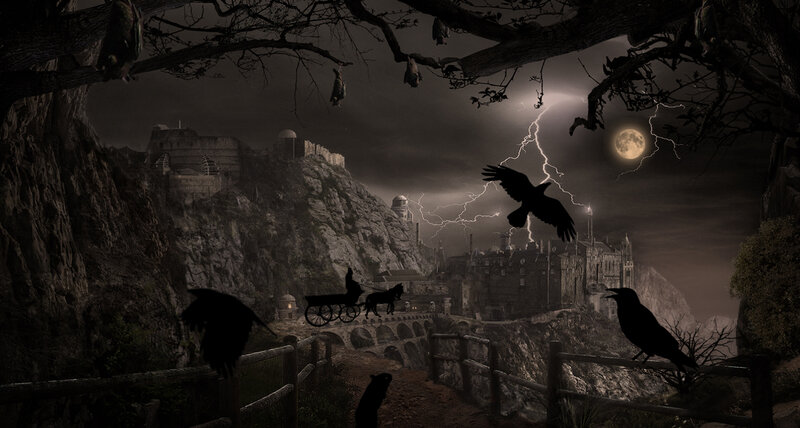 Castle on a Cliff — Black