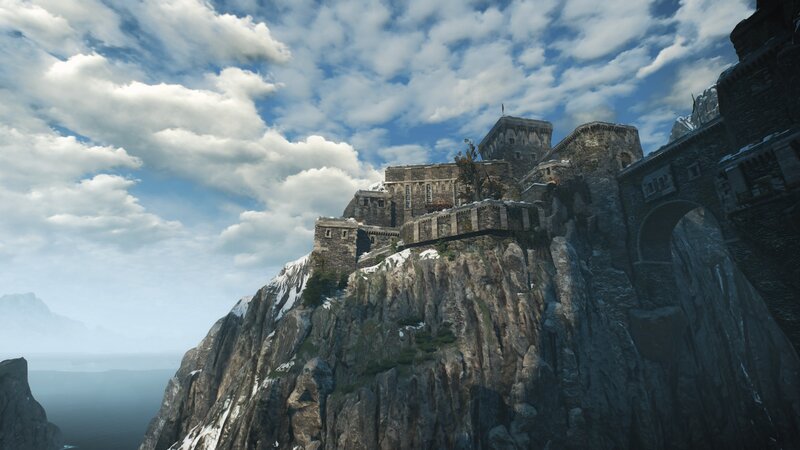 Castle on a Cliff — Blue, Dramatic, Afternoon, 3d Render
