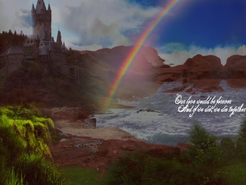 Castle on a Cliff — Blue, Dramatic, Afternoon, Digital Art