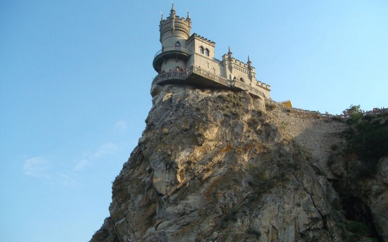 Castle on a Cliff — Blue, Dramatic, Afternoon, Photograph, Sky