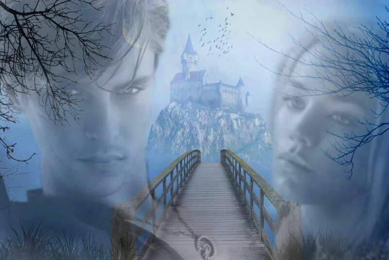 Castle on a Cliff — Blue, Dreamy