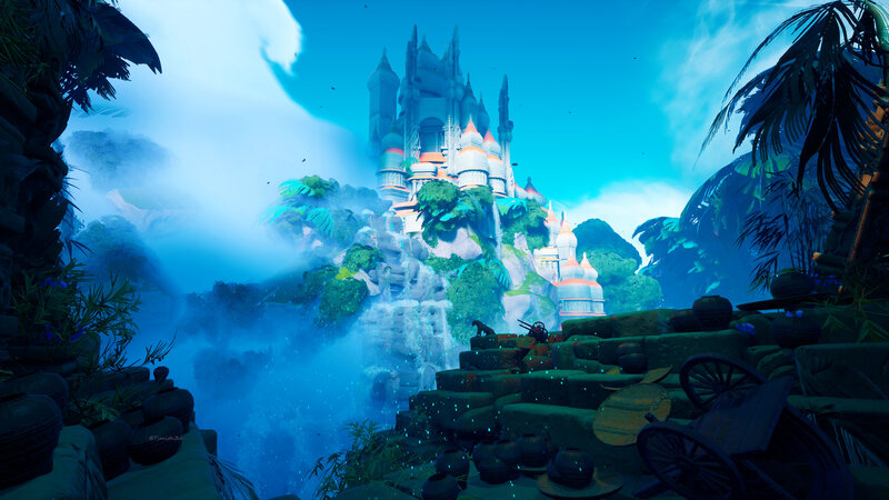 Castle on a Cliff — Blue, Mystical