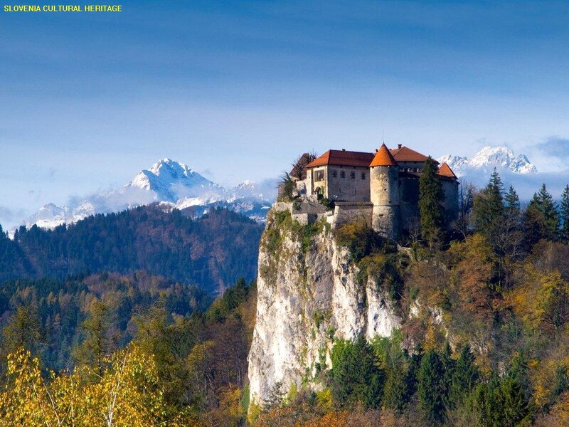 Castle on a Cliff — Blue, Serene, Autumn, Photograph