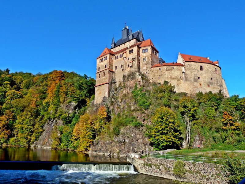 Castle on a Cliff — Blue, Serene, Autumn