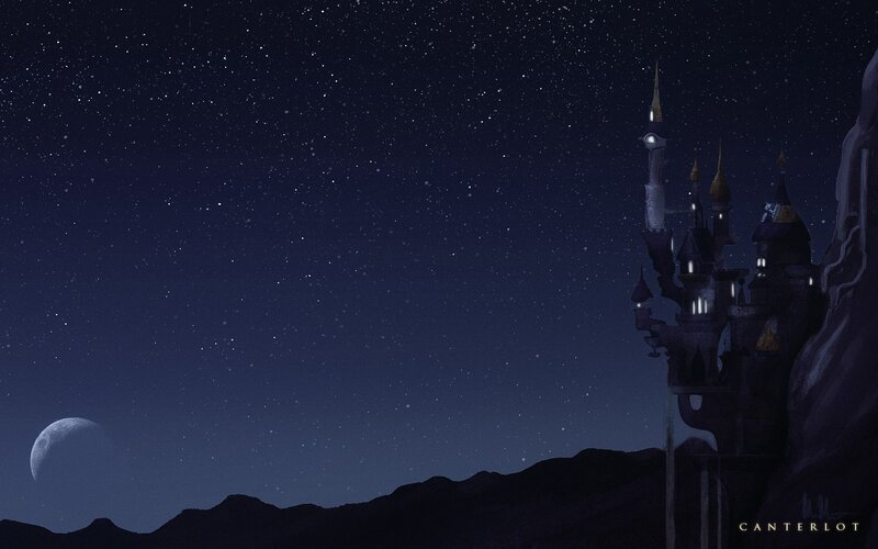 Castle on a Cliff — Blue, Serene, Night