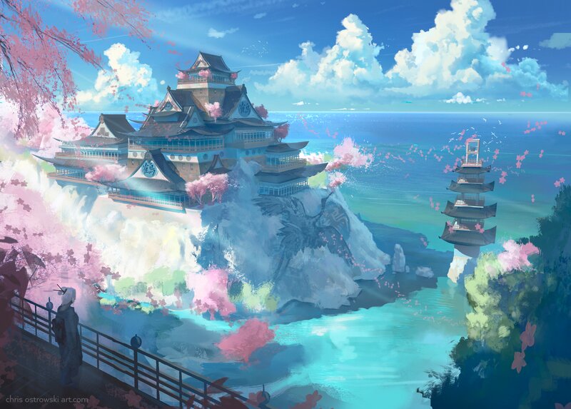 Castle on a Cliff — Blue, Serene, Spring