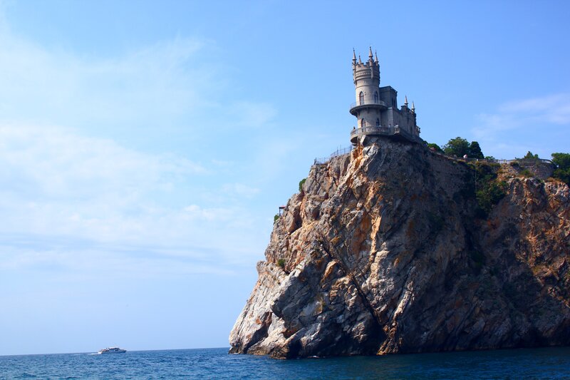 Castle on a Cliff — Blue, Serene