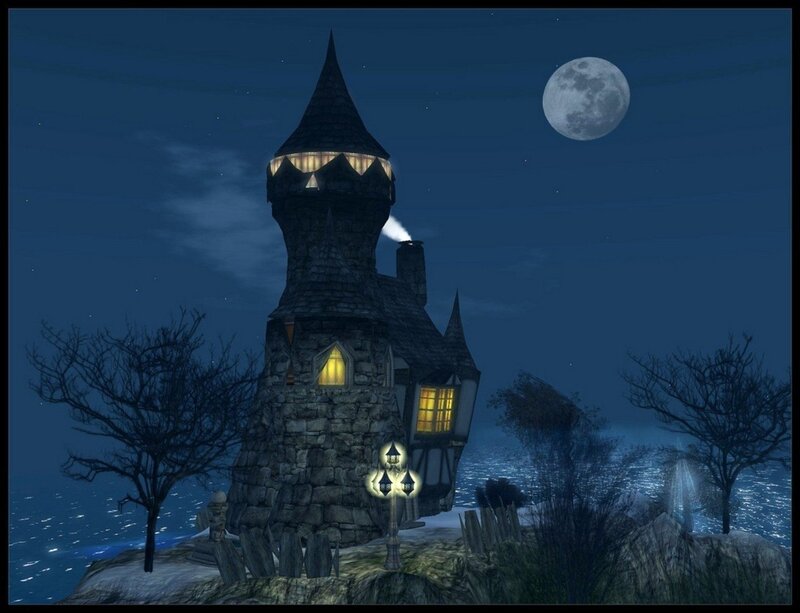 Castle on a Cliff — Blue