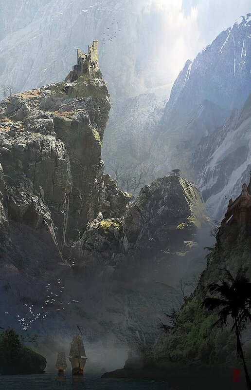 Castle on a cliff by the sea