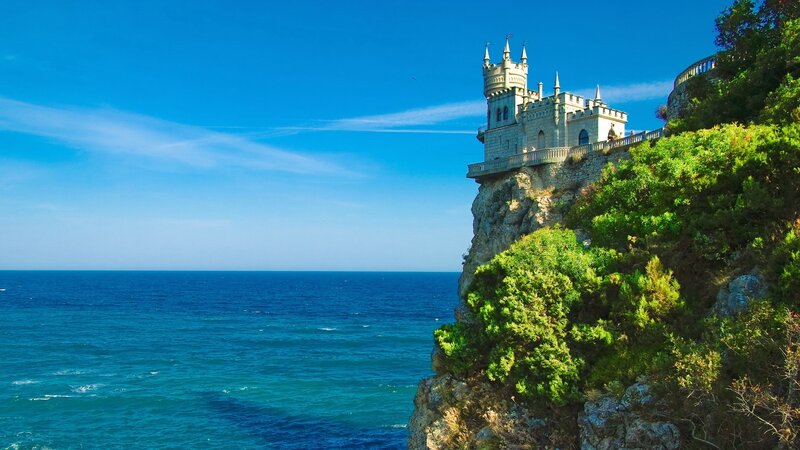 castle on a cliff by the sea