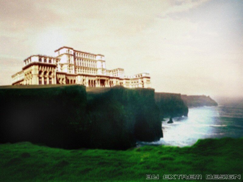 castle on a cliff by the sea