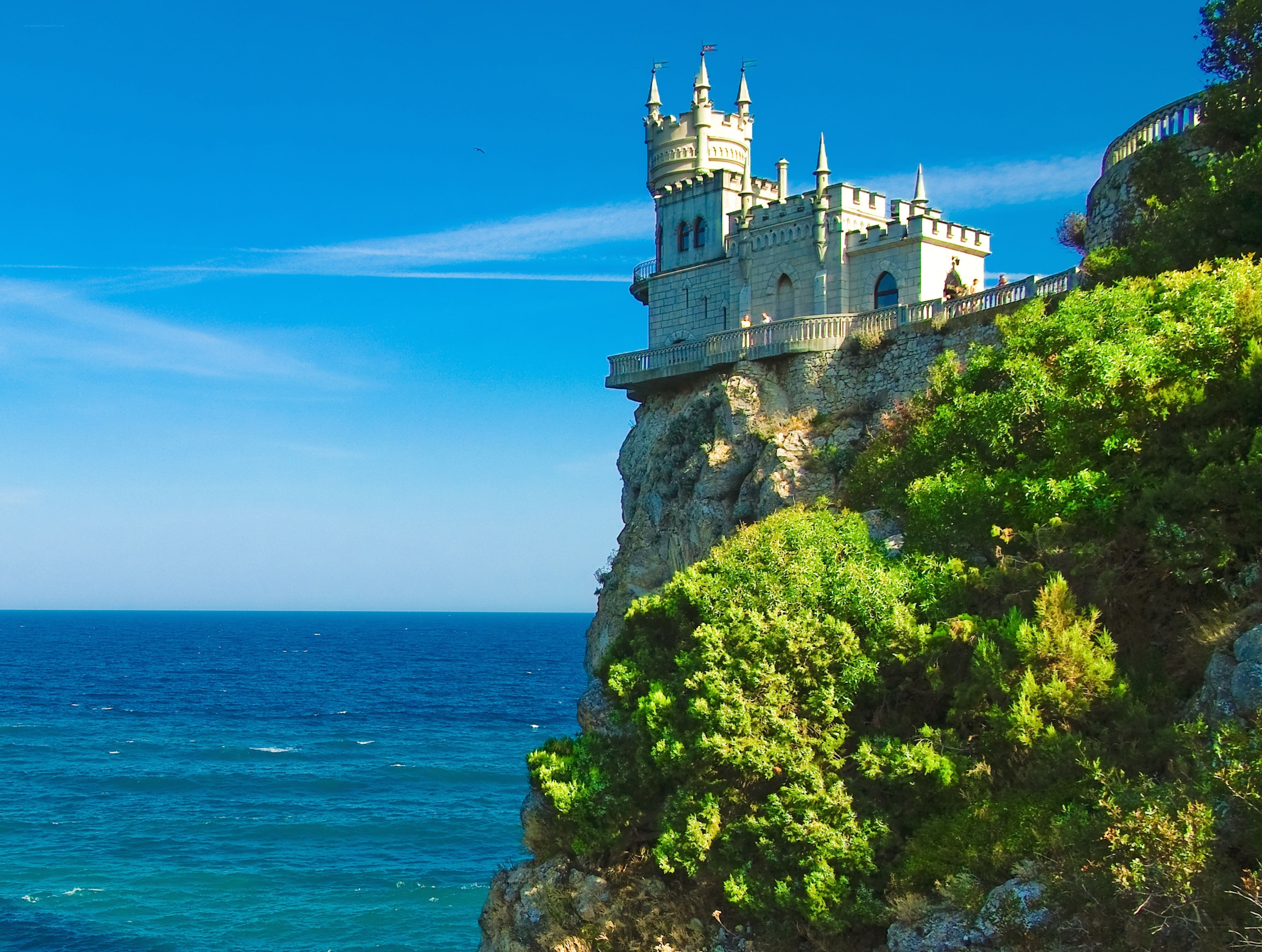 castle on a cliff by the sea