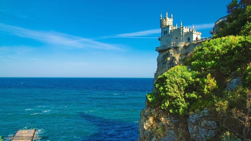 castle on a cliff by the sea