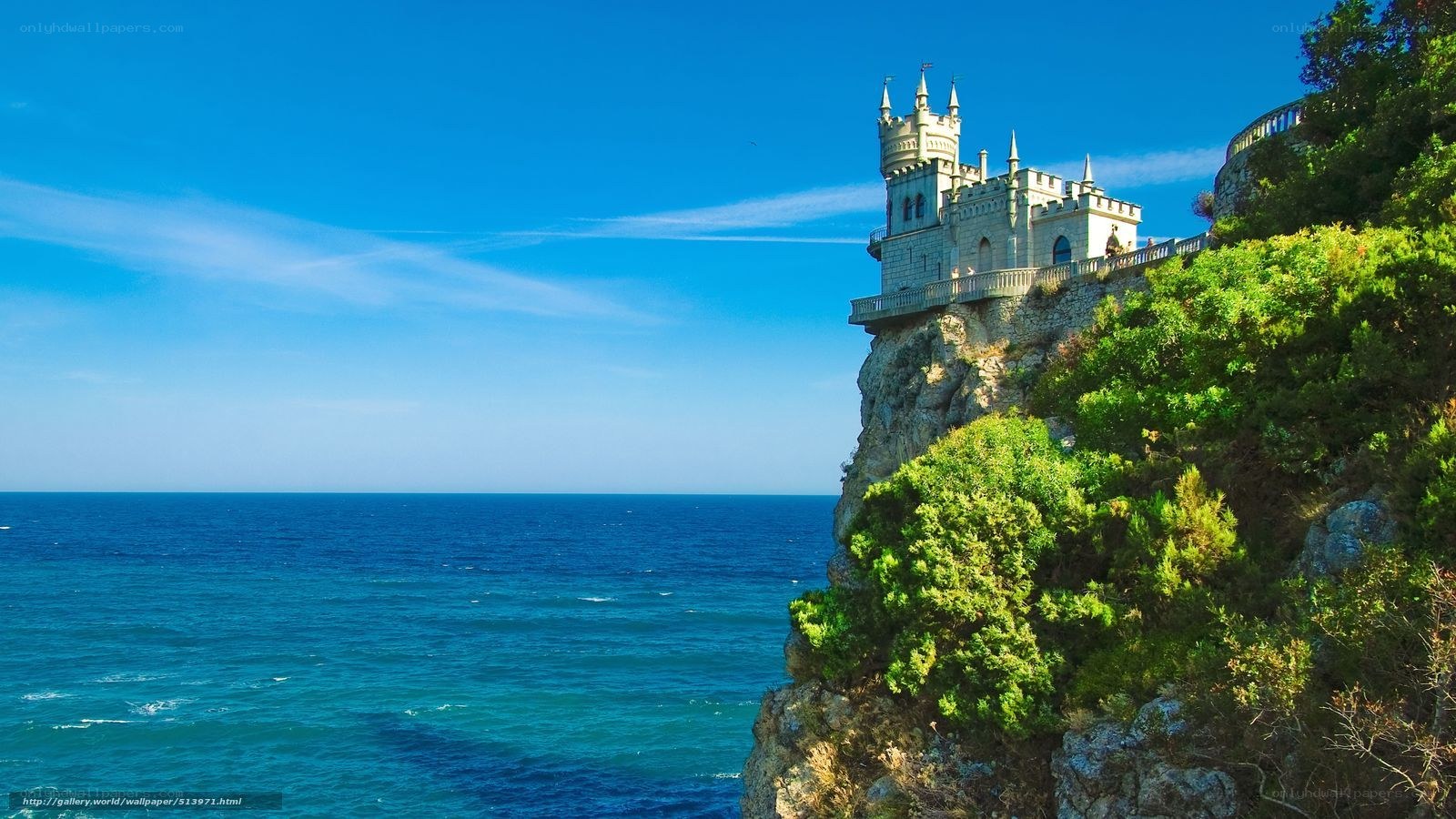 castle on a cliff by the sea