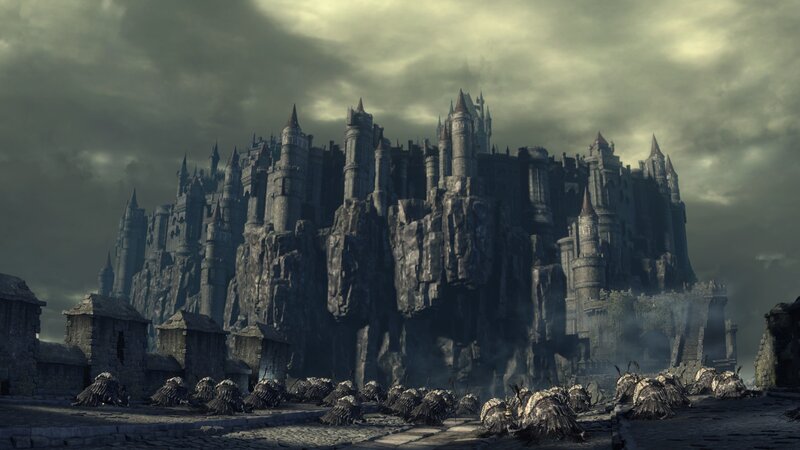 Castle on a Cliff — Gray, Dark, Dramatic