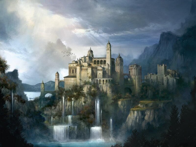 Castle on a Cliff — Gray, Dramatic, Morning