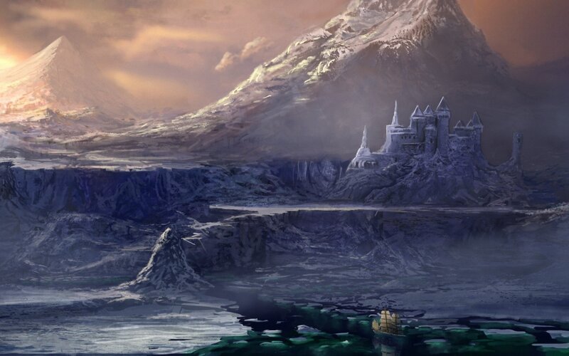 Castle on a Cliff — Gray, Dramatic, Sunset