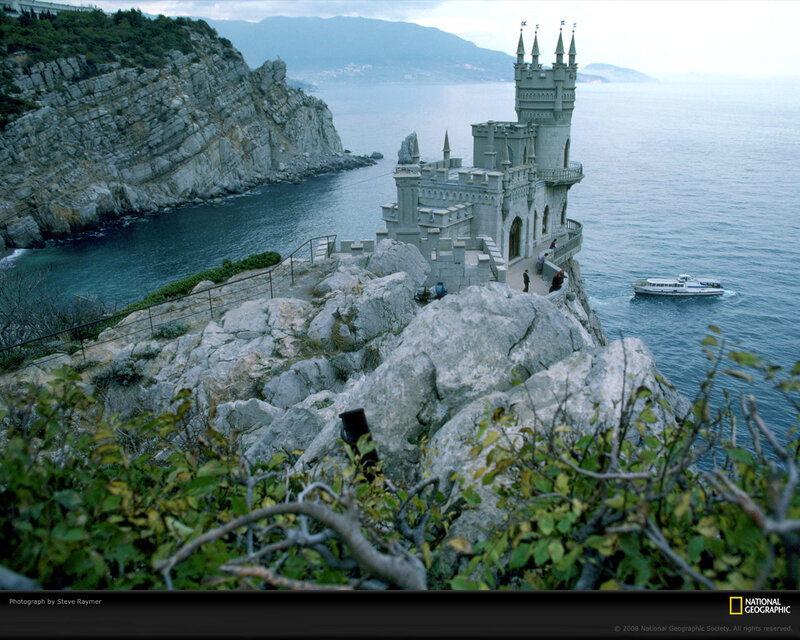 Castle on a Cliff — Gray, Dramatic
