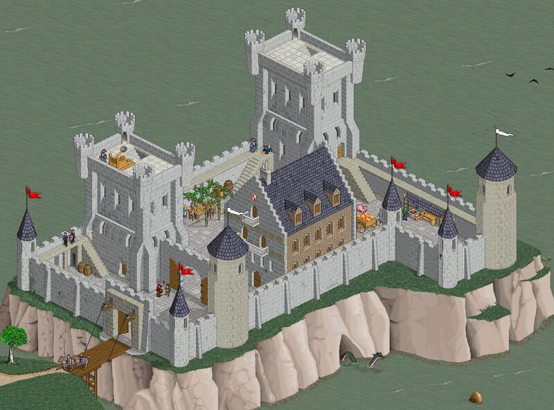 Castle on a Cliff — Gray, Medieval