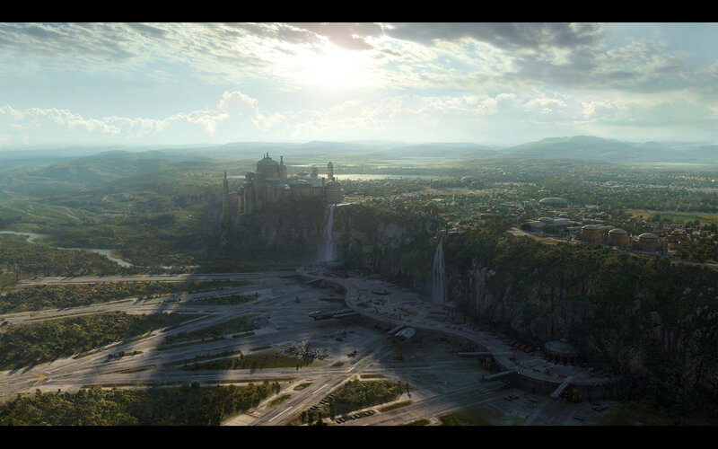 Castle on a Cliff — Green, Dramatic, Afternoon, Digital Art